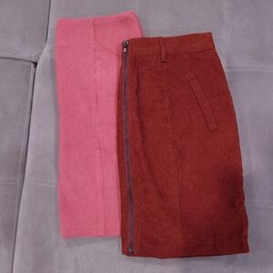 Lot of 2 skirts - Pink and Burnt Orange - NWOT